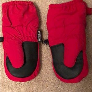 LL Bean red ski mittens 24-36 month